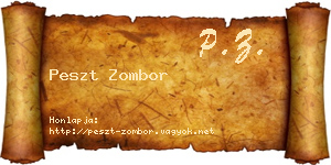 Peszt Zombor névjegykártya